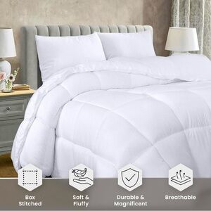 Utopia Bedding Full Size White Comforter – Down Alternative – NEW